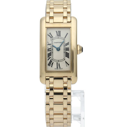 Cartier Tank American SM Watch Box Repair Book 18k Yellow Gold White Polished — view 2