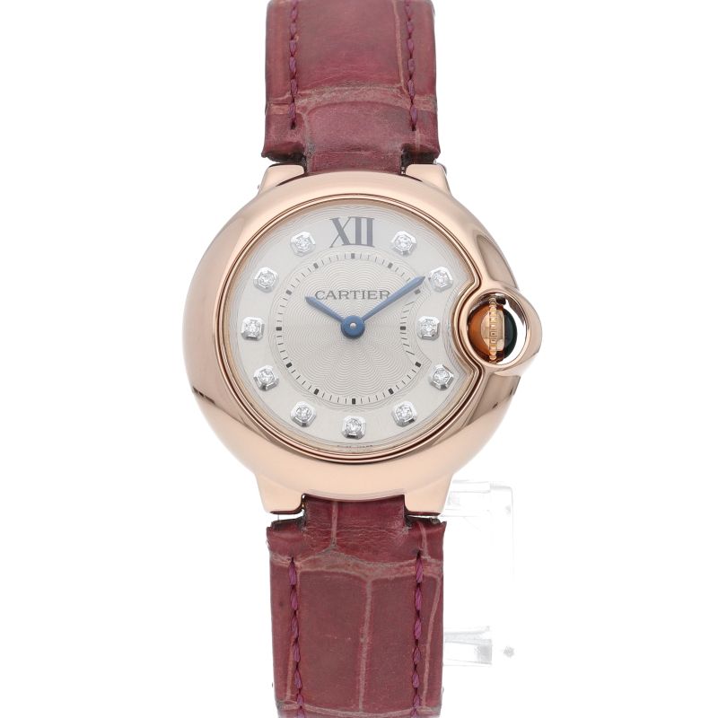 Cartier Ballon Blue de Watch 28 mm Diamond Box 18k Pink Gold Leather — view 2
