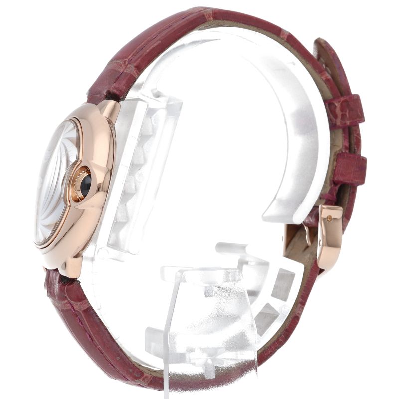 Cartier Ballon Blue de Watch 28 mm Diamond Box 18k Pink Gold Leather — view 3