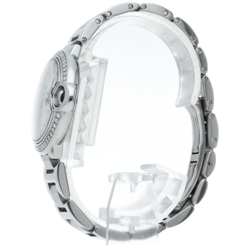 Cartier Ballon Blue de Watch 33 mm Diamond Bezel Box SS — view 3