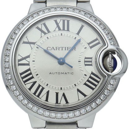 Cartier Ballon Blue de Watch 33 mm Diamond Bezel Box SS