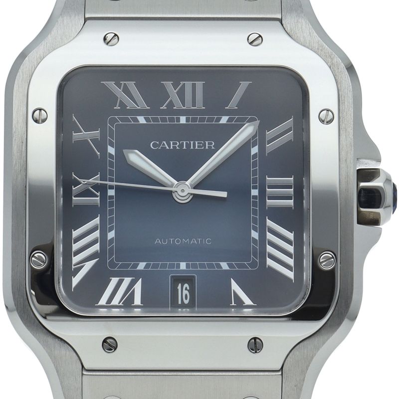 Cartier Santos de Cartier Watch LM SS Blue Polished