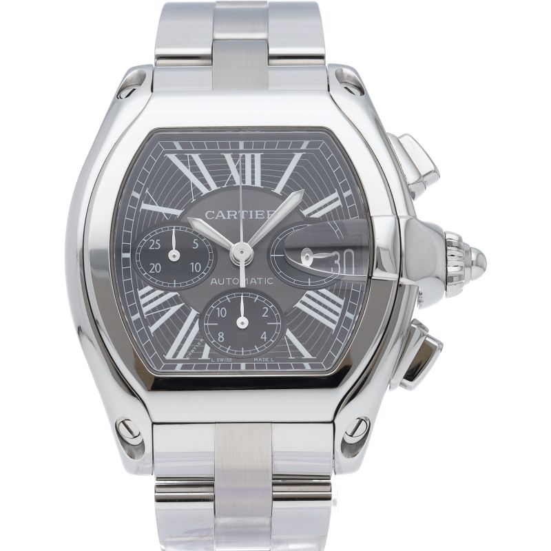 Cartier Roadster XL Chronograph Watch SS Black Polished — view 2