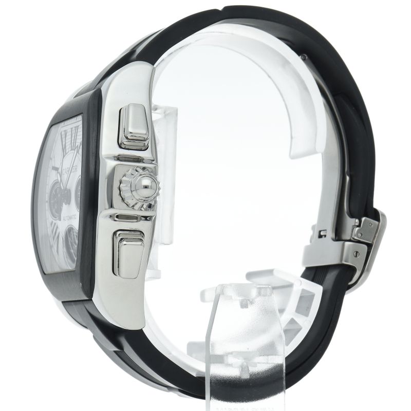 Cartier Roadster S Chronograph Watch XL Box SS White Black Finish — view 3