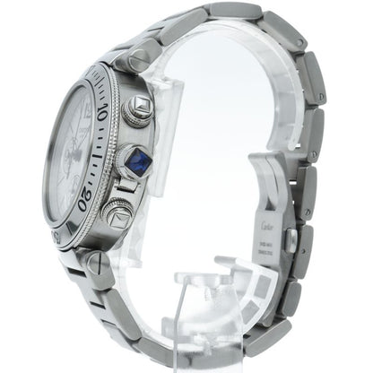 Cartier Pasha Timer Chronograph Watch SS White Polished — view 3