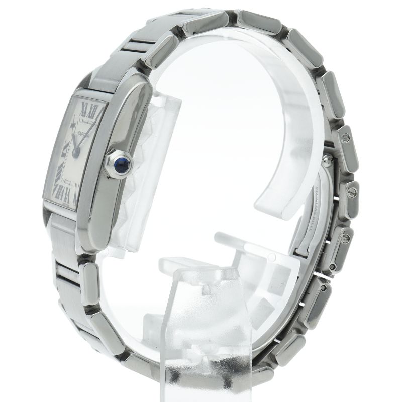 Cartier Tank Francaise MM Date Watch SS White Polished — view 3