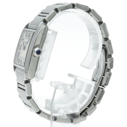 Cartier Tank Francaise MM Date Watch SS White Polished — view 3