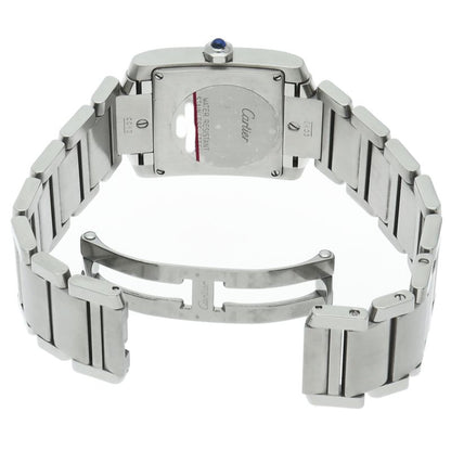 Cartier Tank Francaise MM Date Watch SS White Polished — view 5