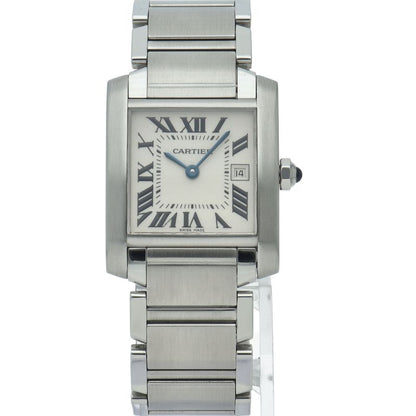 Cartier Tank Francaise MM Date Watch SS White Polished — view 2