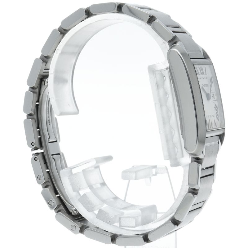 Cartier Tank Francaise MM Date Watch SS White Polished — view 4