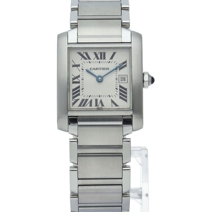 Cartier Tank Francaise MM Date Watch SS White Polished — view 2