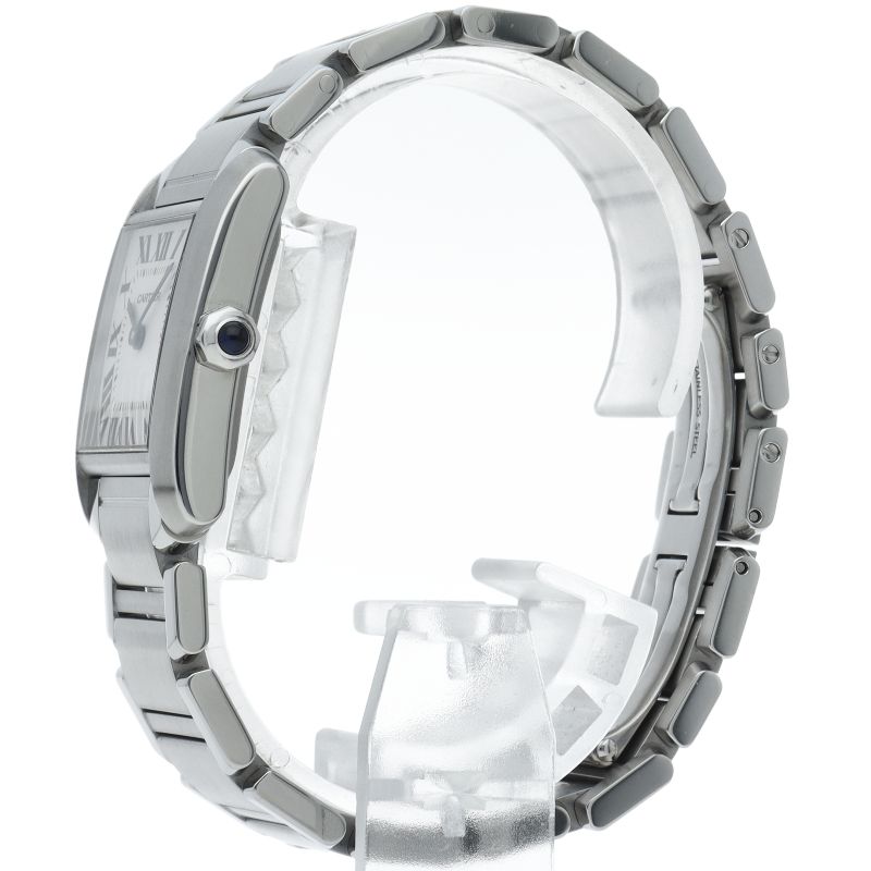 Cartier Tank Francaise MM Date Watch SS White Polished — view 3