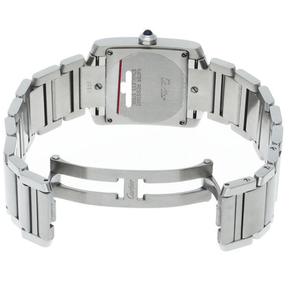 Cartier Tank Francaise MM Date Watch SS White Polished — view 5