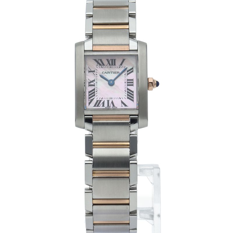 Cartier Tank Francaise SM Watch Shell Box 18k Yellow Gold SS Pink — view 2