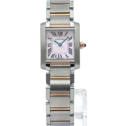 Cartier Tank Francaise SM Watch Shell Box 18k Yellow Gold SS Pink — view 2