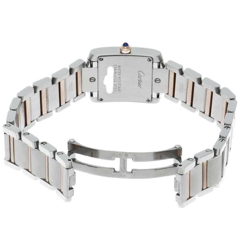 Cartier Tank Francaise SM Watch Shell Box 18k Yellow Gold SS Pink — view 5