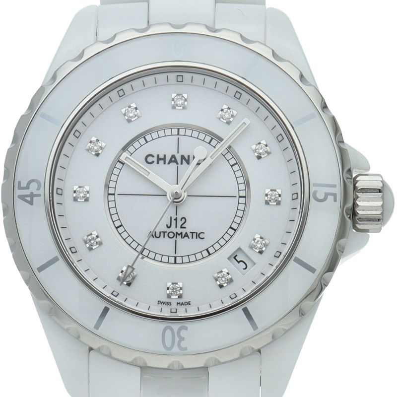 Chanel Watch 38 mm Diamond Auto Depth Box Ceramic White Polished