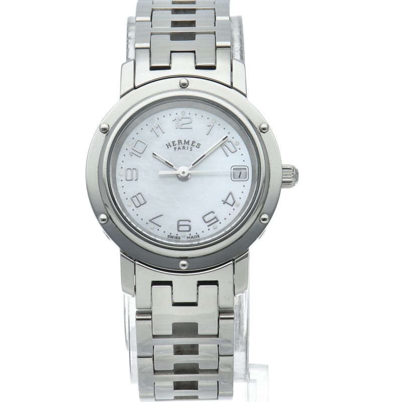 Hermes Cles Watch Shell Box SS White Polished — view 2