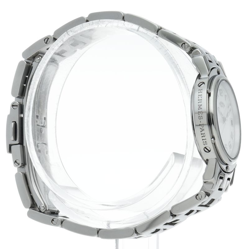 Hermes Cles Watch Shell Box SS White Polished — view 4