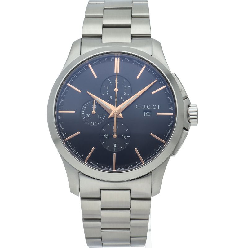 Gucci G-timeless Chronograph Watch 126.2 Box SS Black Polished — view 2