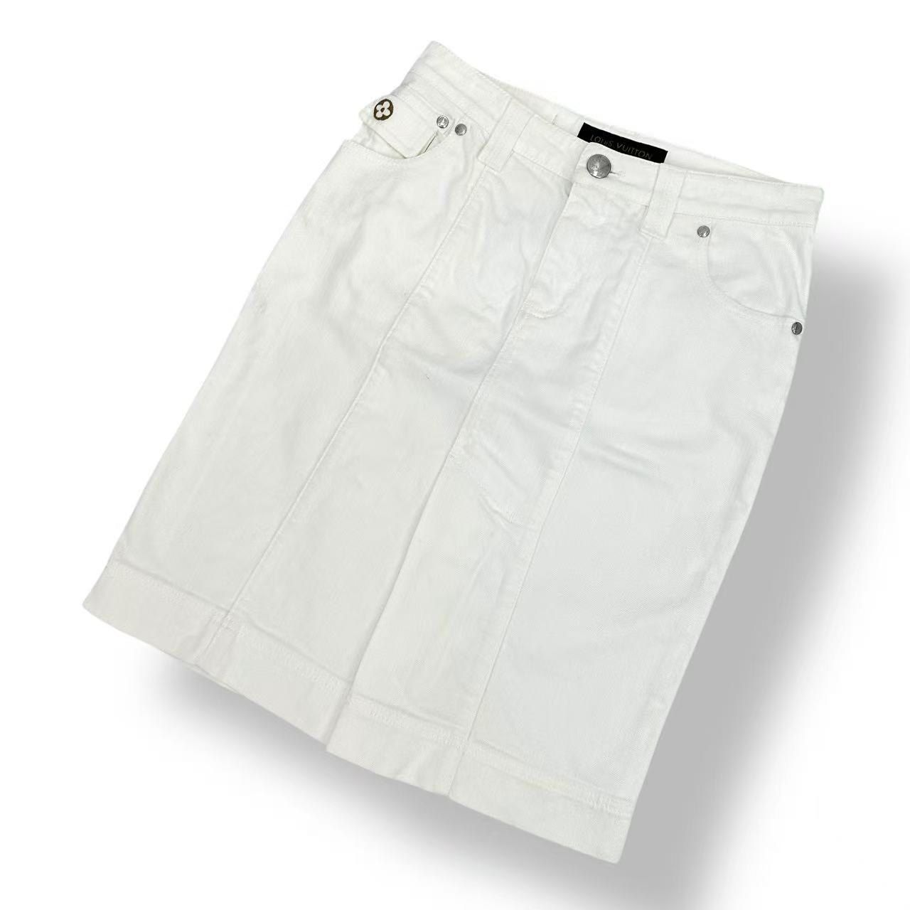 Louis Vuitton Denim Skirt White 36 — view 2