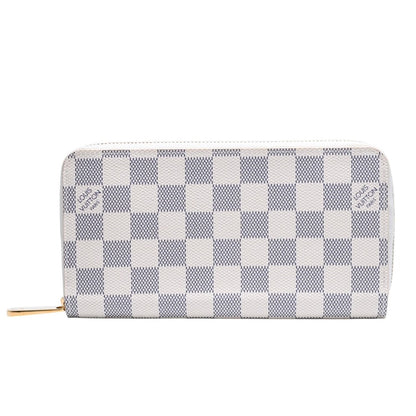 Louis Vuitton Damier Azur Zippy Wallet Ivory Black Round