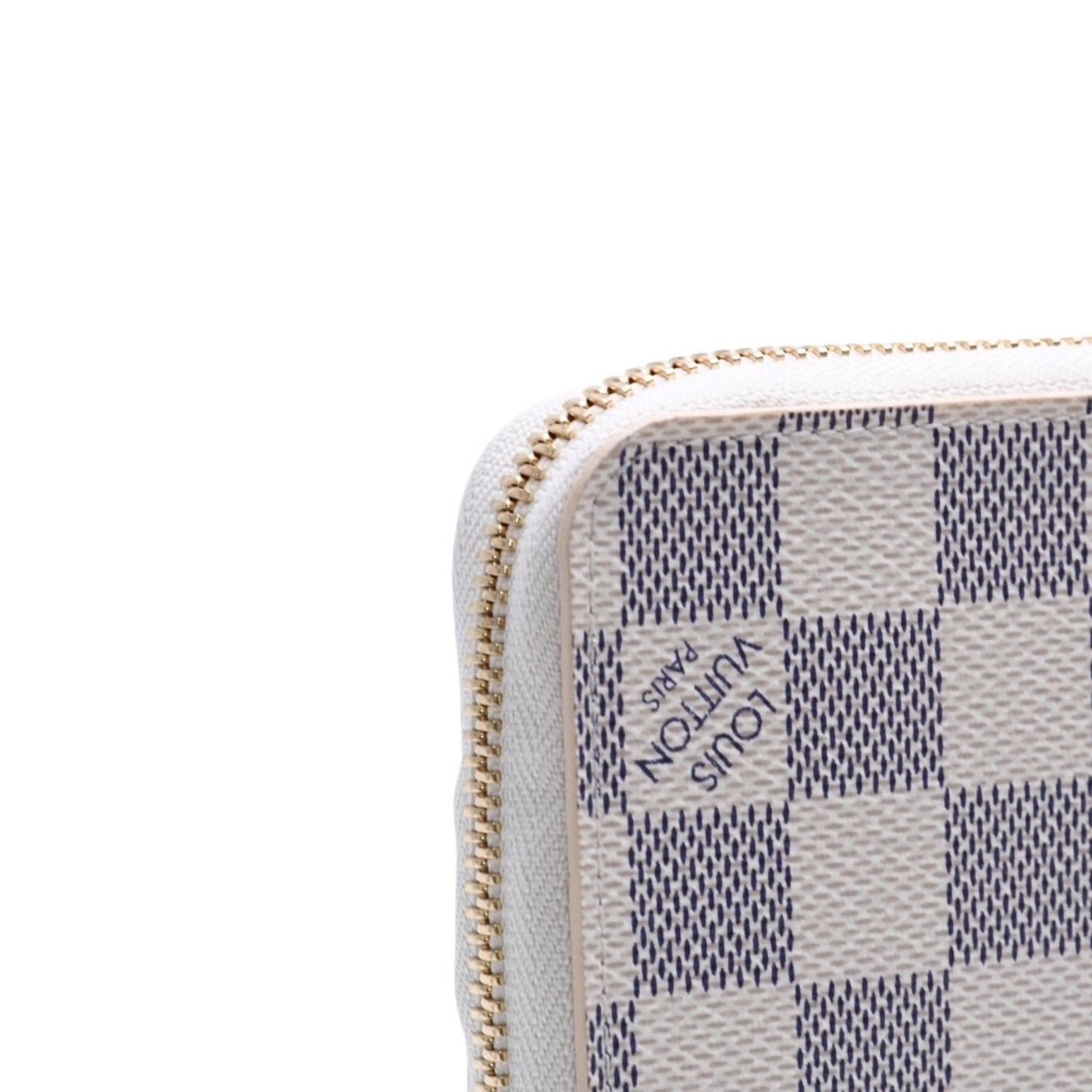Louis Vuitton Damier Azur Zippy Wallet Ivory Black Round — view 7