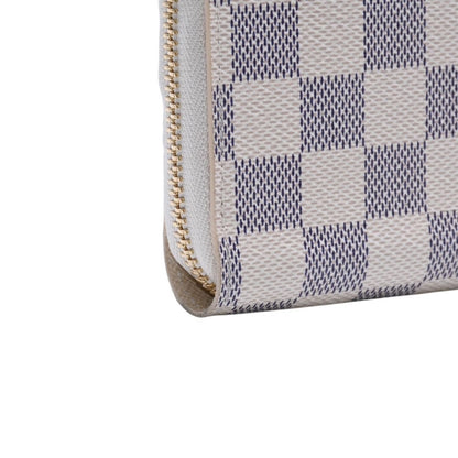 Louis Vuitton Damier Azur Zippy Wallet Ivory Black Round — view 8