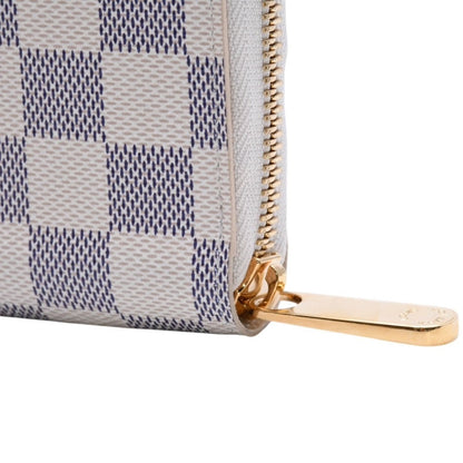 Louis Vuitton Damier Azur Zippy Wallet Ivory Black Round — view 6