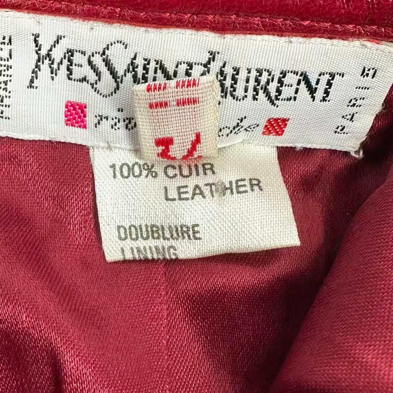 Saint Laurent Leather Skirt Red 34 — view 5