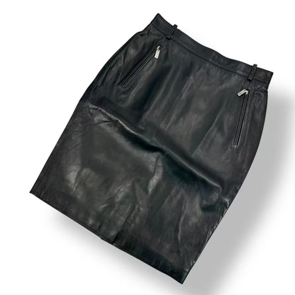 Celine Leather Skirt Black 40 — view 2