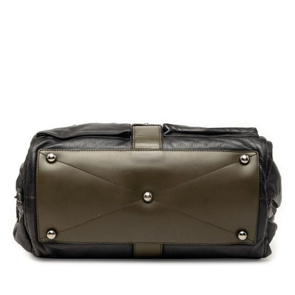 Loewe Lola Chain Shoulder Bag Black Khaki Leather — view 3