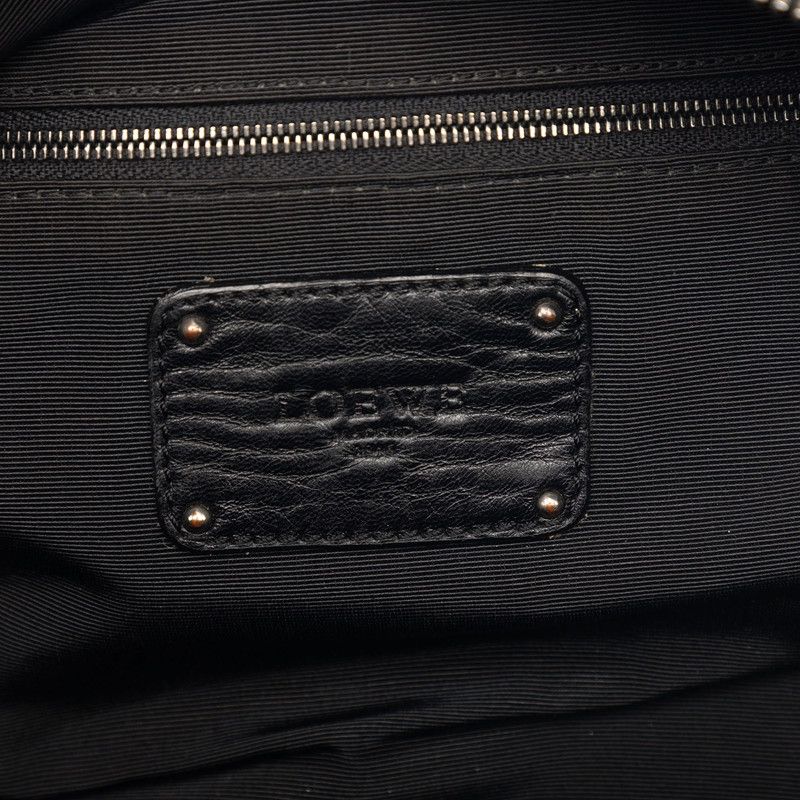 Loewe Lola Chain Shoulder Bag Black Khaki Leather — view 5