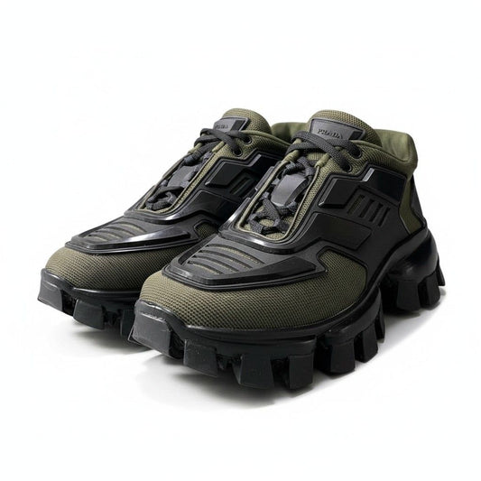 Prada Cloudbust Thunder Mesh Sneakers Volume Sole 37.5 Khaki Black