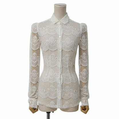 Dolce & Gabbana Blouse 38 Lace Long Sleeve Shirt