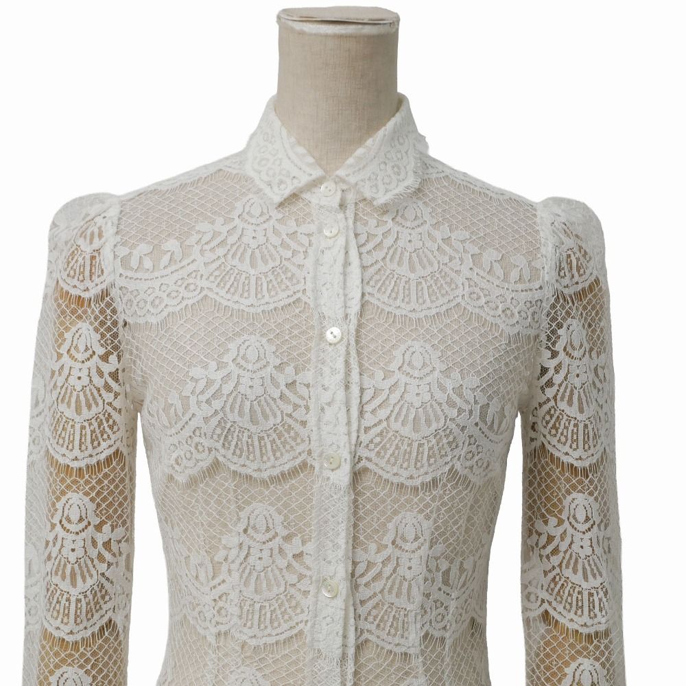 Dolce & Gabbana Blouse 38 Lace Long Sleeve Shirt — view 2