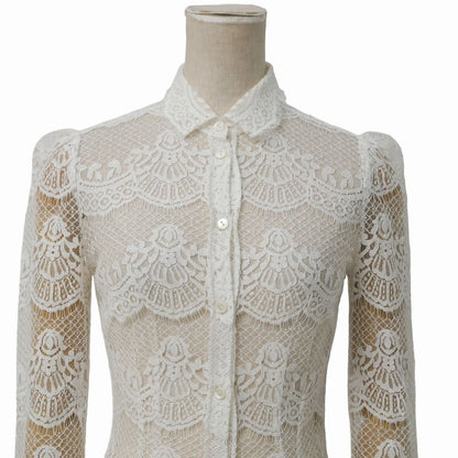 Dolce & Gabbana Blouse 38 Lace Long Sleeve Shirt — view 2
