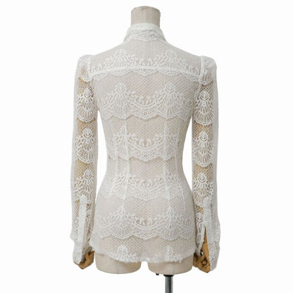 Dolce & Gabbana Blouse 38 Lace Long Sleeve Shirt — view 3