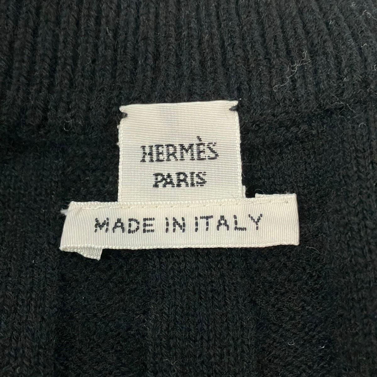 Hermes Dress 36 S Black Long Sleeve Knee Length Knit Pattern — view 3