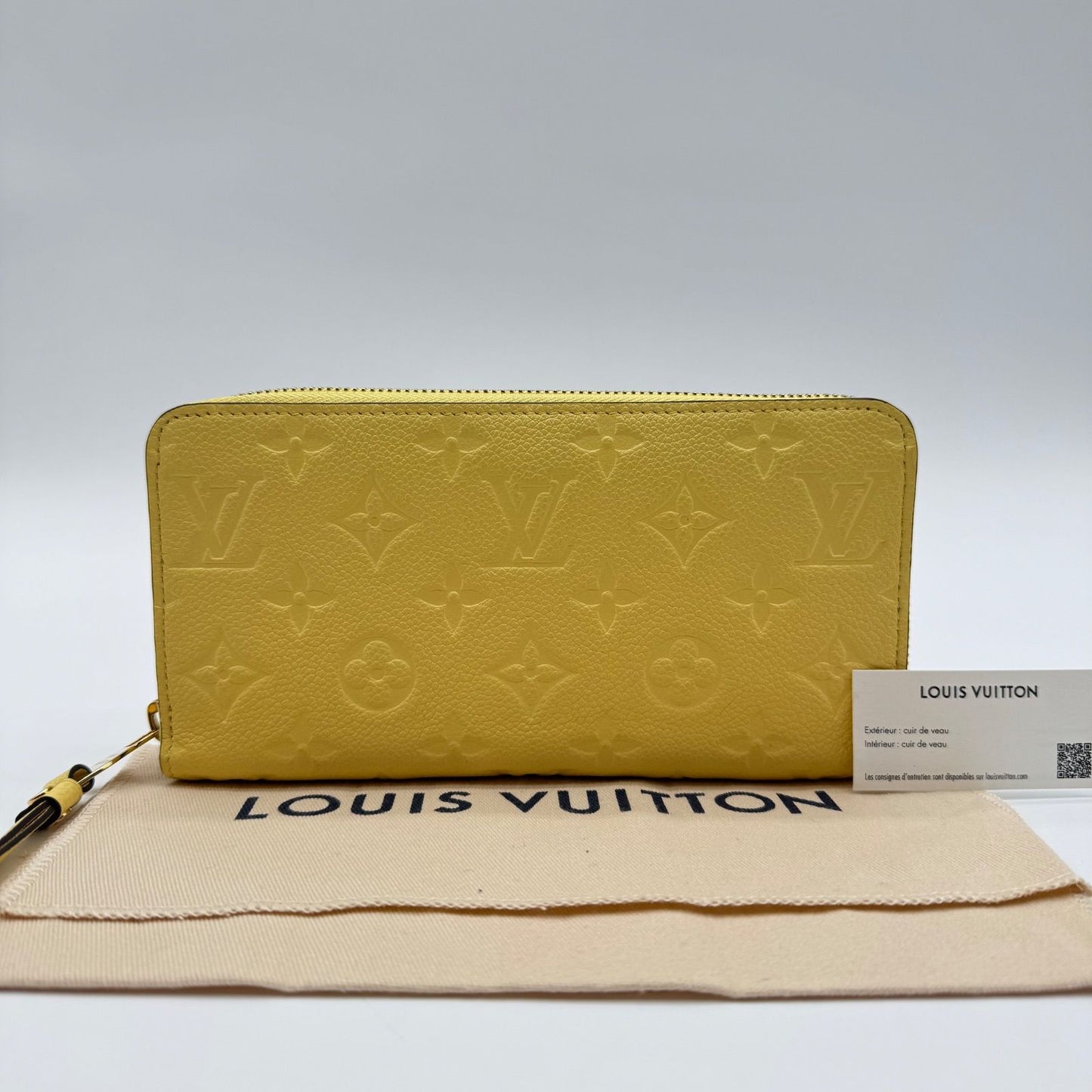 Louis Vuitton Wallet Zippy Empreinte Leather Monogram Yellow