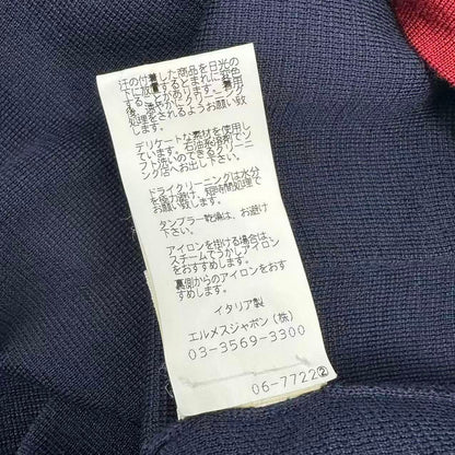 Hermes Knit Dress Shaw Tosuri Bu Cashmere Navy Red 40 — view 8