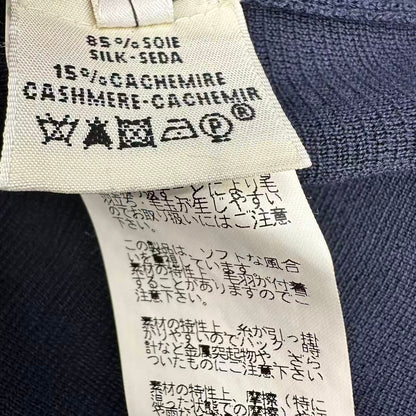 Hermes Knit Dress Shaw Tosuri Bu Cashmere Navy Red 40 — view 5