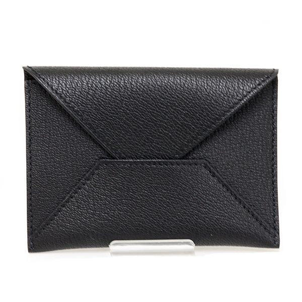 Hermes MM Card Case Chevre Mizore Black