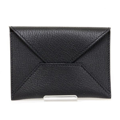 Hermes MM Card Case Chevre Mizore Black
