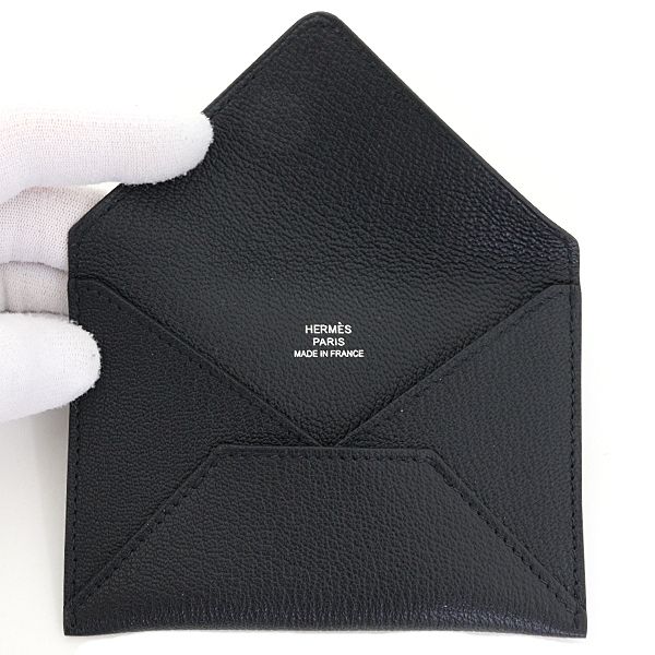 Hermes MM Card Case Chevre Mizore Black — view 4