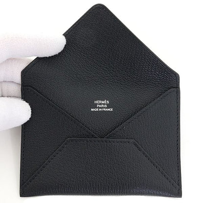 Hermes MM Card Case Chevre Mizore Black — view 4