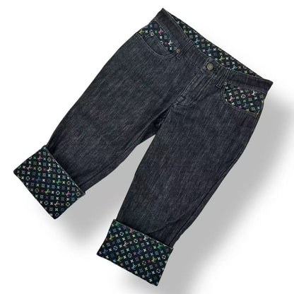 Louis Vuitton Denim Pants Sabrina Monogram 36 Black