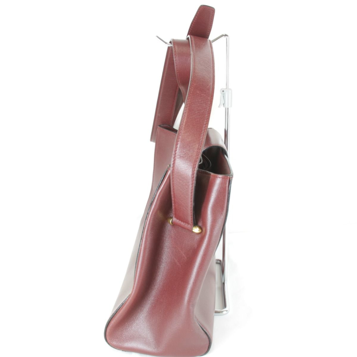 Cartier Must Line Turnlock Shoulder Card Bag Leather Wine — view 3