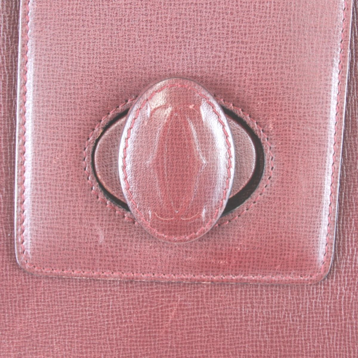 Cartier Must Line Turnlock Shoulder Card Bag Leather Wine — view 7