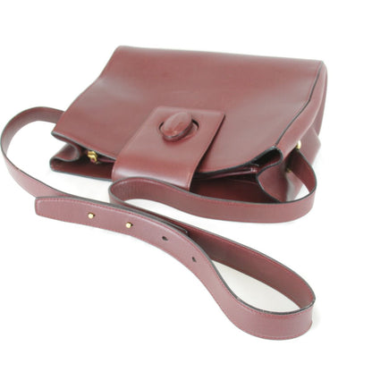 Cartier Must Line Turnlock Shoulder Card Bag Leather Wine — view 5
